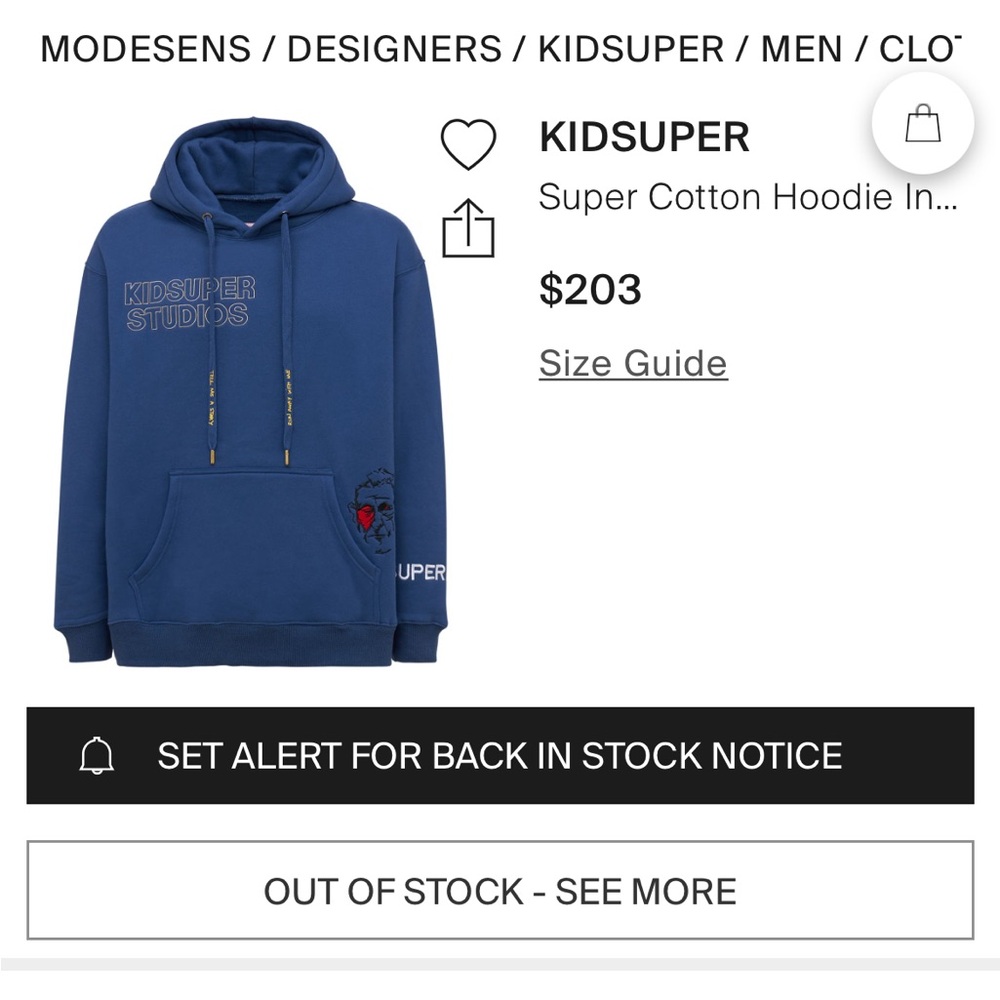 KidSuper Cotton Hoodie, like new, too small